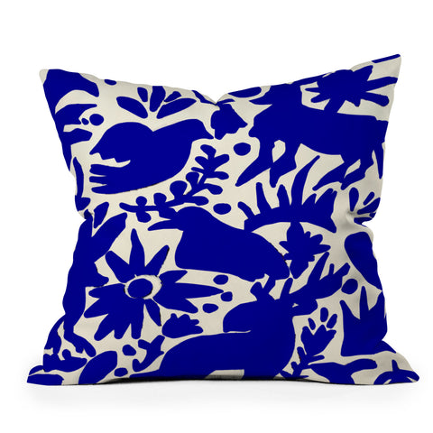 Tina Salazar Blue Otomi Throw Pillow