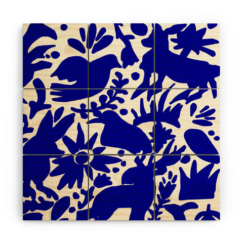 Tina Salazar Blue Otomi Wood Wall Mural