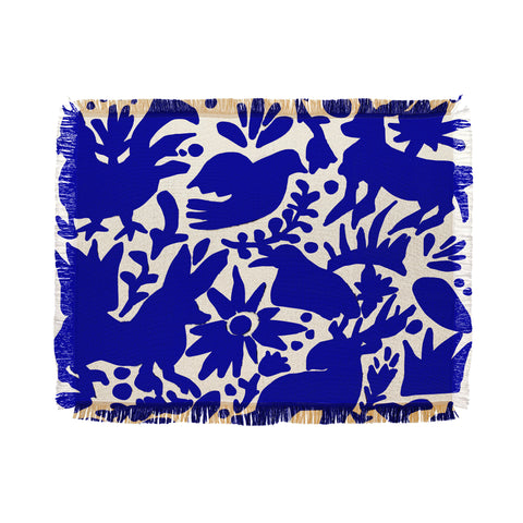 Tina Salazar Blue Otomi Throw Blanket