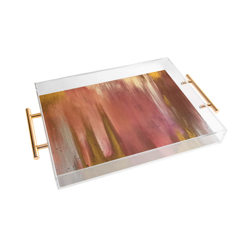 Tina Salazar Blush with Gold Abstract Acrylic Tray