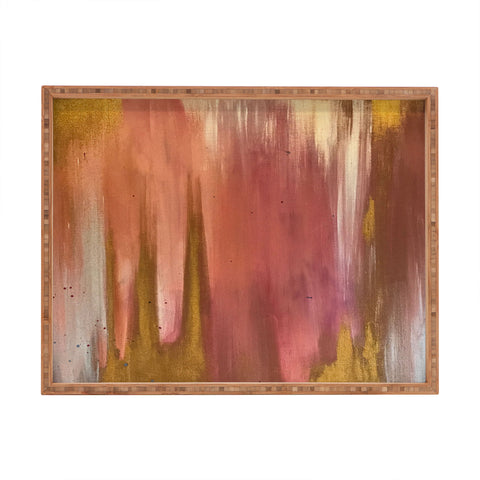 Tina Salazar Blush with Gold Abstract Rectangular Tray