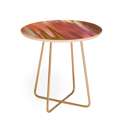 Tina Salazar Blush with Gold Abstract Round Side Table
