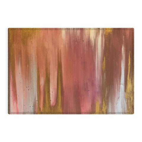 Tina Salazar Blush with Gold Abstract Outdoor Rug