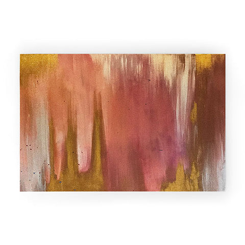 Tina Salazar Blush with Gold Abstract Welcome Mat