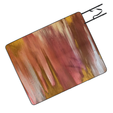 Tina Salazar Blush with Gold Abstract Picnic Blanket