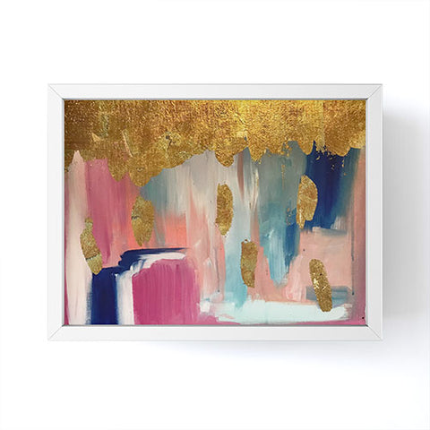 Tina Salazar Gold Leaf Indigo Blue Abstract Framed Mini Art Print