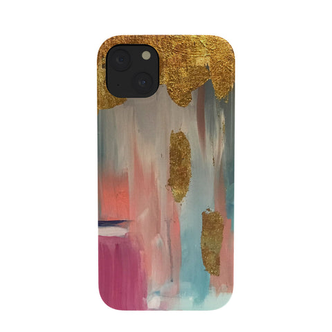 Tina Salazar Gold Leaf Indigo Blue Abstract Phone Case