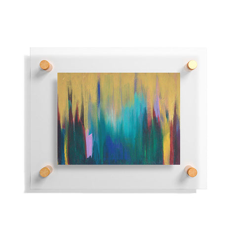 Tina Salazar Green Gold Abstract Floating Acrylic Print