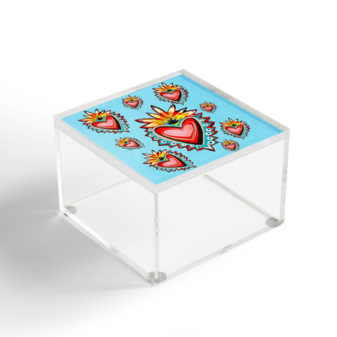 Tina Salazar Hearts in Blue Acrylic Box