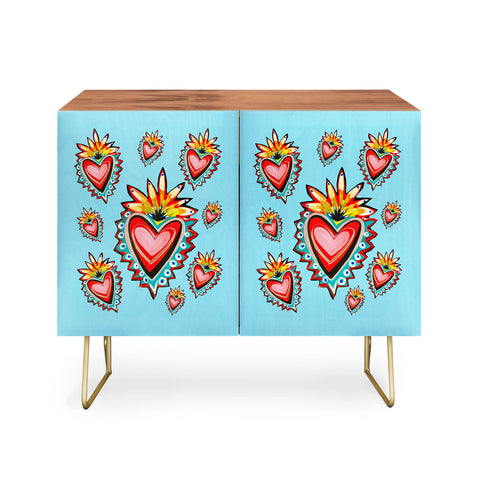 Tina Salazar Hearts in Blue Credenza
