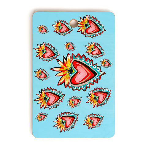 Tina Salazar Hearts in Blue Cutting Board Rectangle