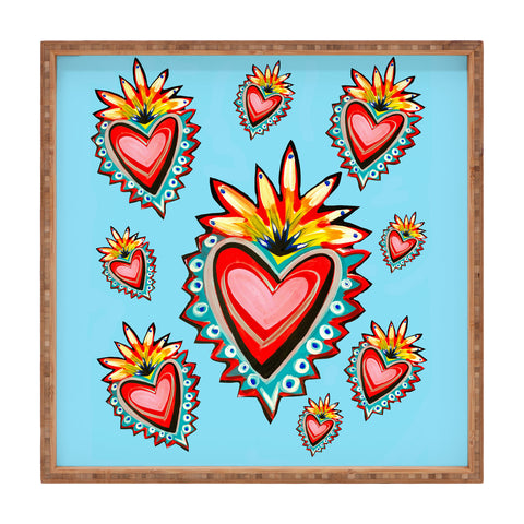 Tina Salazar Hearts in Blue Square Tray
