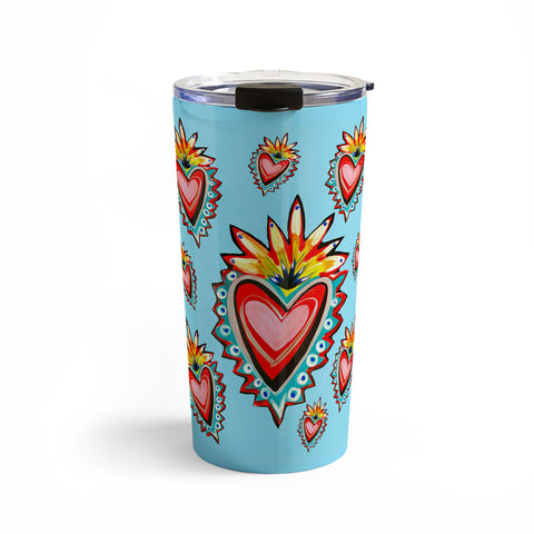 Tina Salazar Hearts in Blue Travel Mug