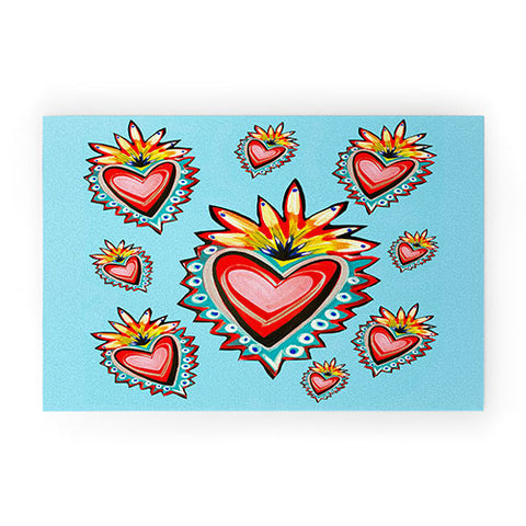 Tina Salazar Hearts in Blue Welcome Mat
