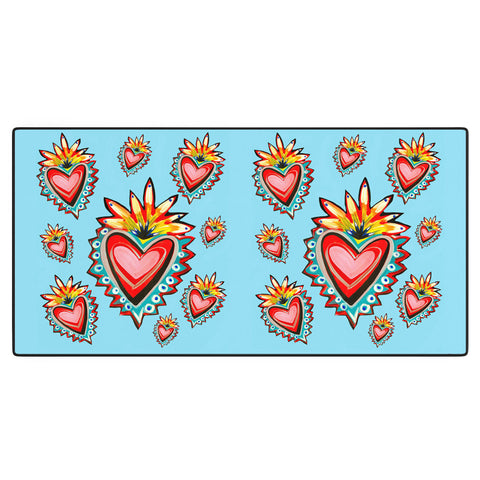 Tina Salazar Hearts in Blue Desk Mat