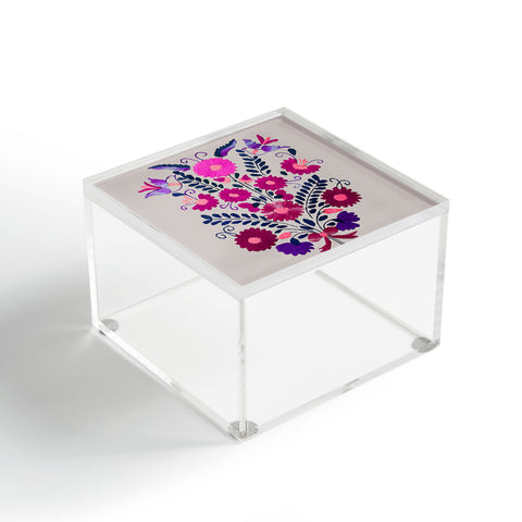 Tina Salazar Mexican Bird Motif Gray Acrylic Box