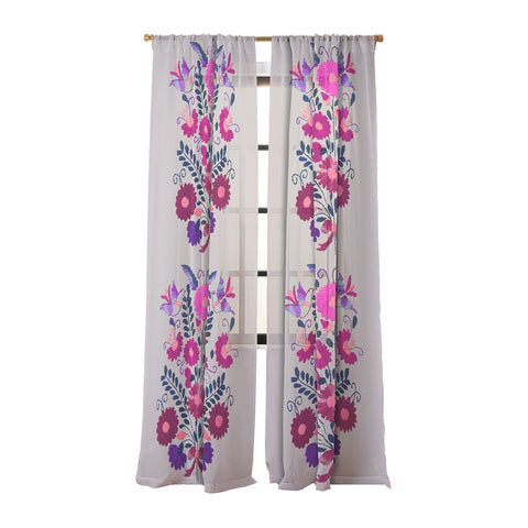 Tina Salazar Mexican Bird Motif Gray Sheer Non Repeat