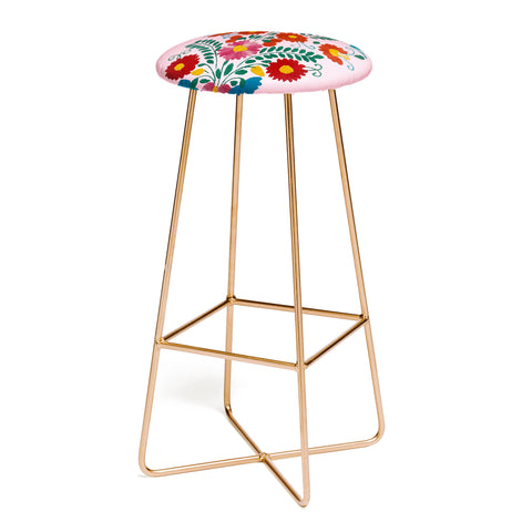 Tina Salazar Mexican Blue Birds in Pink Bar Stool