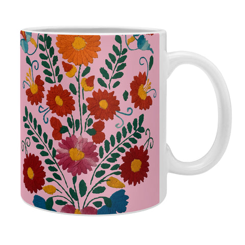 Tina Salazar Mexican Blue Birds in Pink Coffee Mug