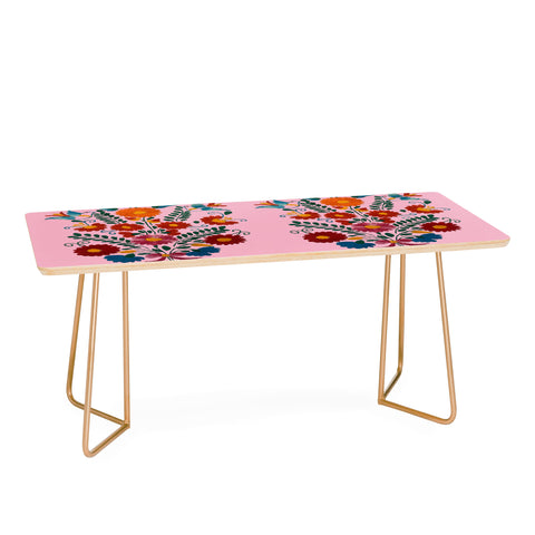 Tina Salazar Mexican Blue Birds in Pink Coffee Table