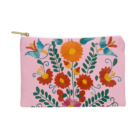 Tina Salazar Mexican Blue Birds in Pink Pouch