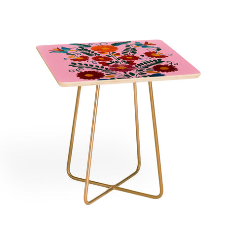 Tina Salazar Mexican Blue Birds in Pink Side Table