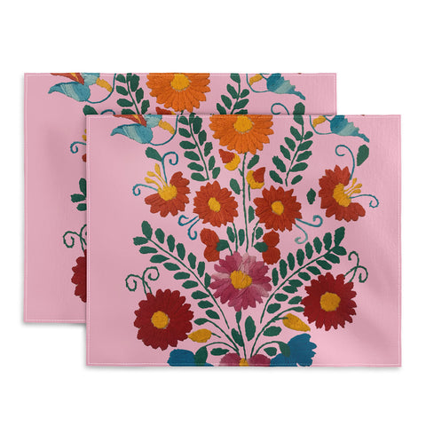 Tina Salazar Mexican Blue Birds in Pink Placemat
