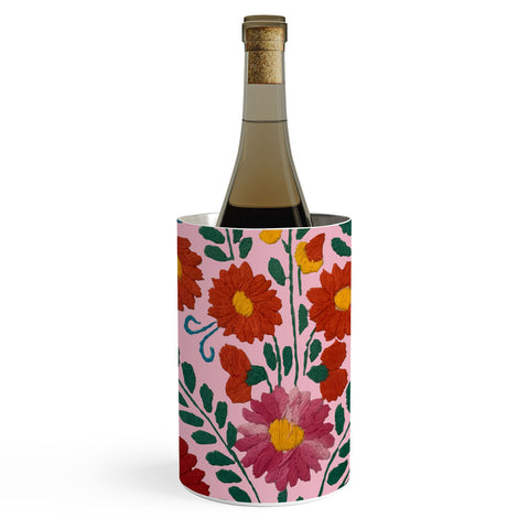 Tina Salazar Mexican Blue Birds in Pink Wine Chiller