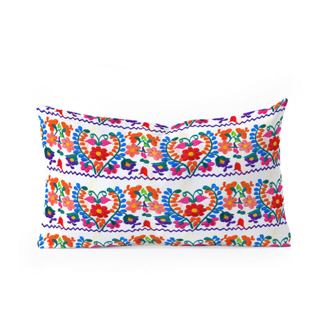 Tina Salazar Mexican Fiesta of Flowers Oblong Throw Pillow