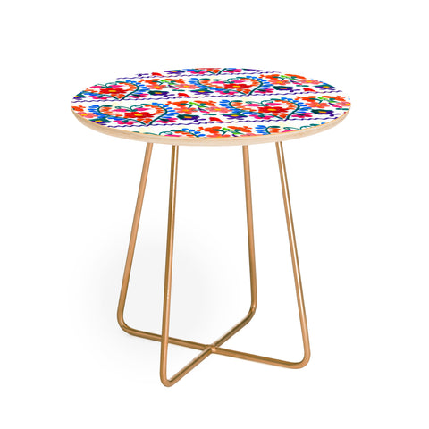 Tina Salazar Mexican Fiesta of Flowers Round Side Table