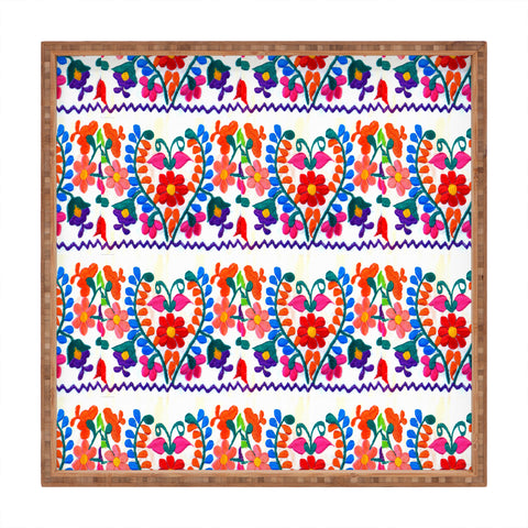 Tina Salazar Mexican Fiesta of Flowers Square Tray
