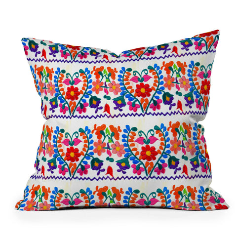 Tina Salazar Mexican Fiesta of Flowers Outdoor Throw Pillow