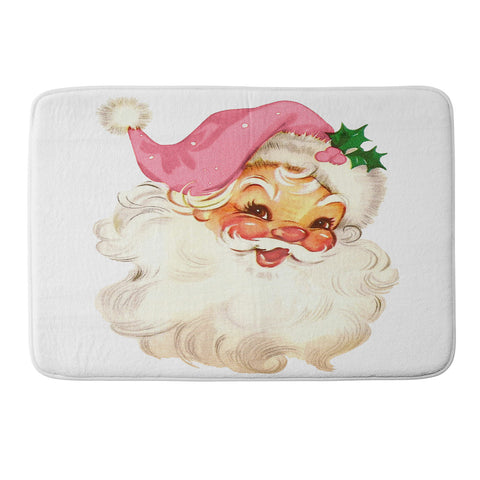 Tina Salazar Retro Santa Vintage Pink Memory Foam Bath Mat