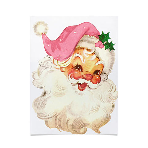Tina Salazar Retro Santa Vintage Pink Poster