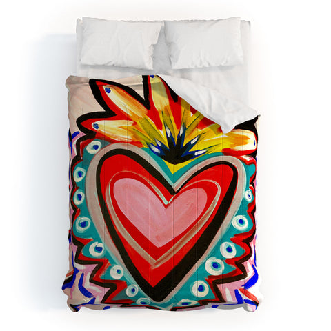 Tina Salazar Sacred Heart Pink Comforter