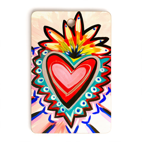 Tina Salazar Sacred Heart Pink Cutting Board Rectangle