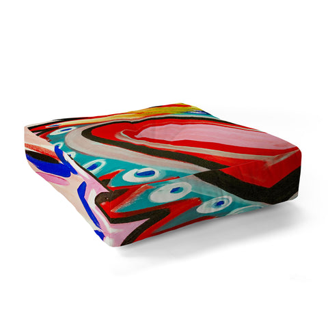 Tina Salazar Sacred Heart Pink Floor Pillow Square