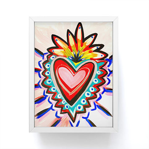 Tina Salazar Sacred Heart Pink Framed Mini Art Print