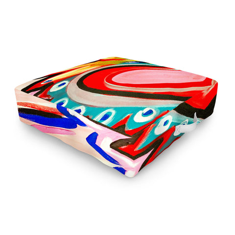 Tina Salazar Sacred Heart Pink Outdoor Floor Cushion