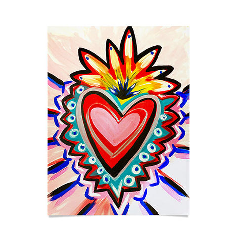 Tina Salazar Sacred Heart Pink Poster