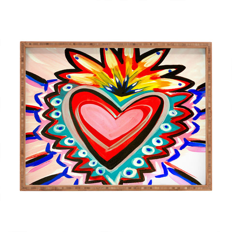 Tina Salazar Sacred Heart Pink Rectangular Tray