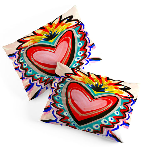 Tina Salazar Sacred Heart Pink Pillow Shams