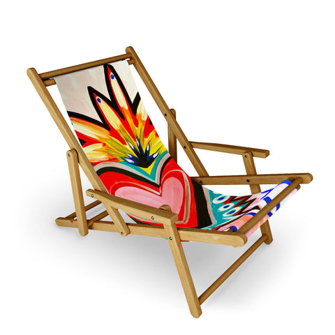 Tina Salazar Sacred Heart Pink Sling Chair