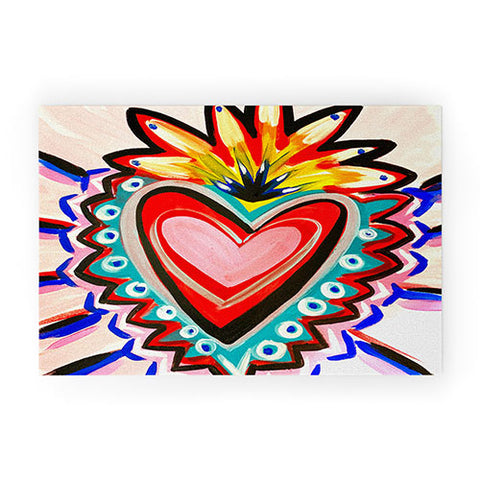 Tina Salazar Sacred Heart Pink Welcome Mat