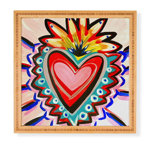 Tina Salazar Sacred Heart Pink Framed Wall Art