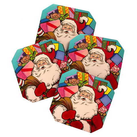 Tina Salazar SANTA CLAUS WITH BOXES Coaster Set