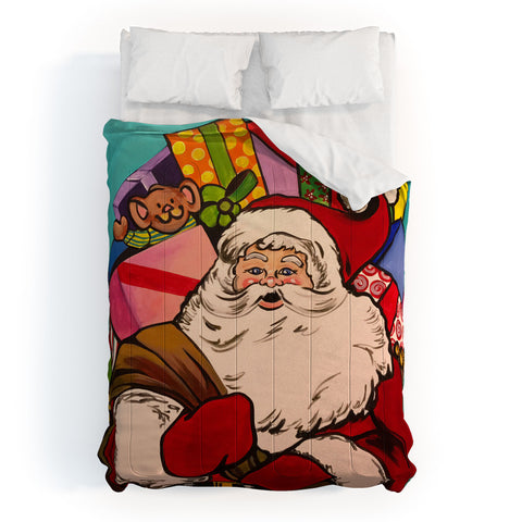 Tina Salazar SANTA CLAUS WITH BOXES Comforter