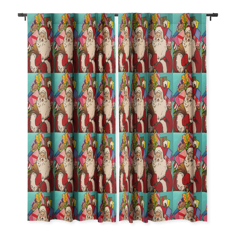 Tina Salazar SANTA CLAUS WITH BOXES Blackout Window Curtain