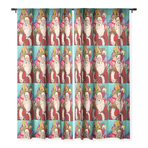 Tina Salazar SANTA CLAUS WITH BOXES Sheer Window Curtain