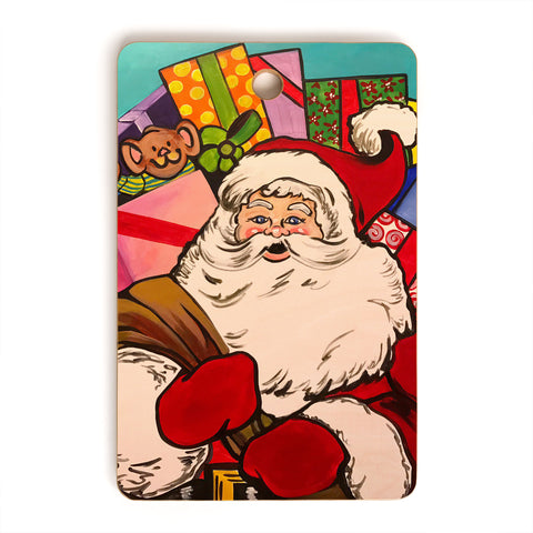 Tina Salazar SANTA CLAUS WITH BOXES Cutting Board Rectangle